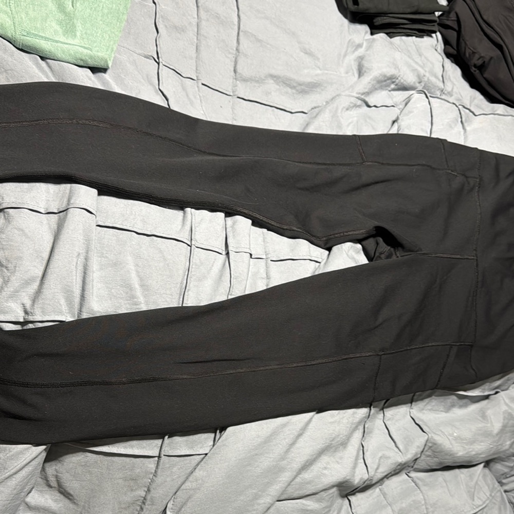 2 Pair Deal Black And Blueish Green Leggings Read All Information